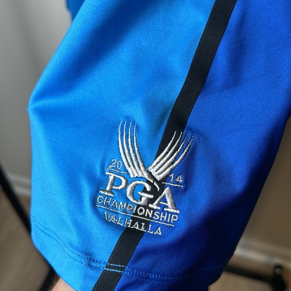 Tiger Woods Nike PGA Tour VALHALLA Dri-Fit Breathable Blue Golf Polo Large - Picture 5 of 8